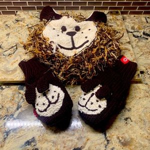 Zooni puppy dog hat and glove set